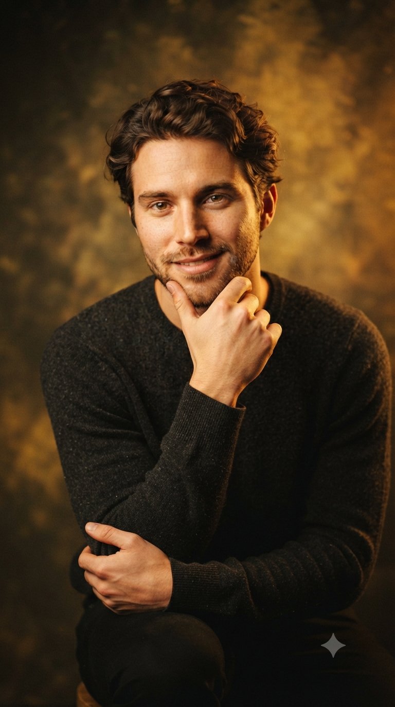 Capturing timeless handsome studio style Gemini...