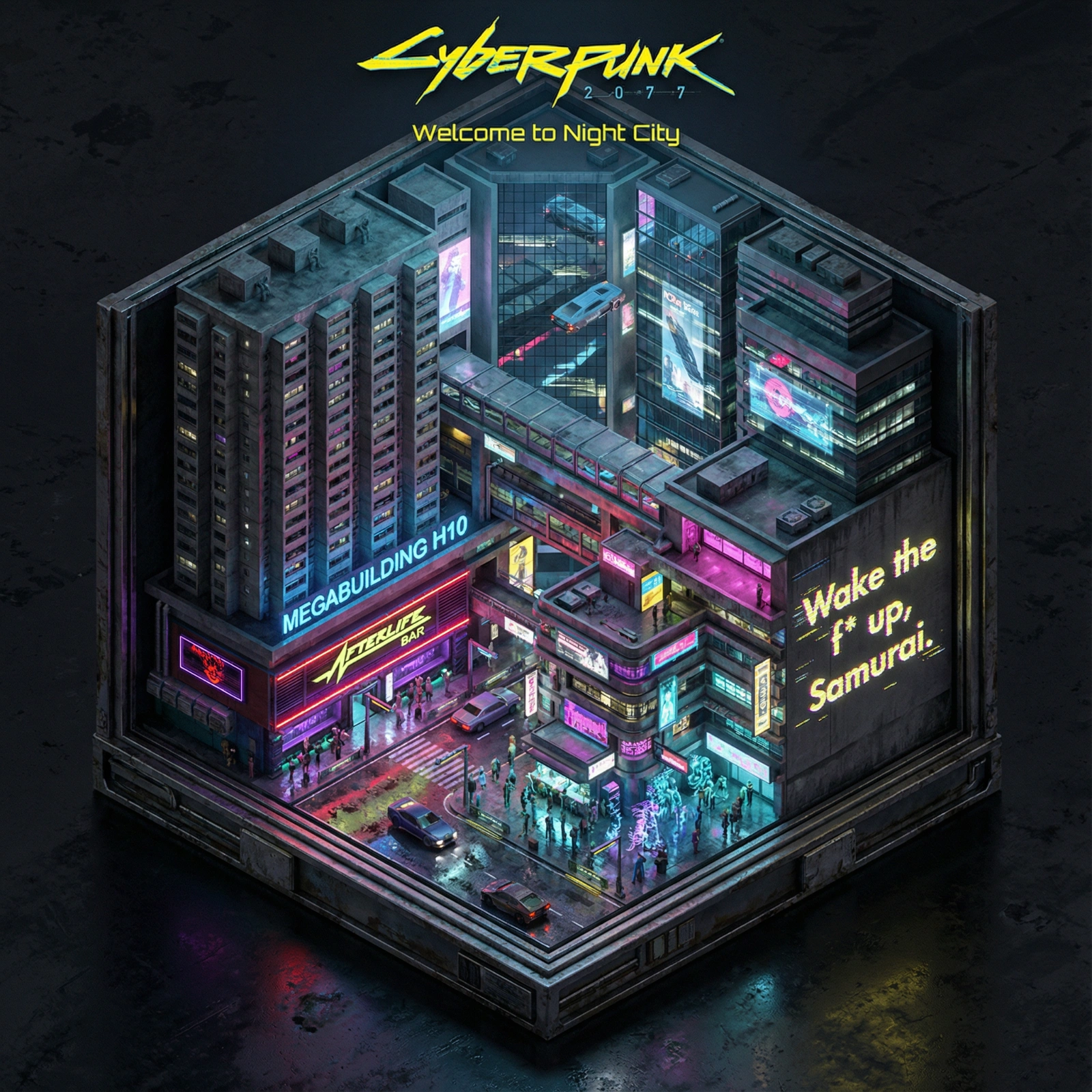 Cyberpunk Night City Diorama