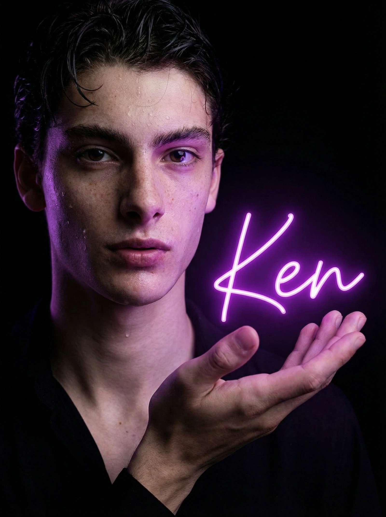 Dramatic Neon Portrait