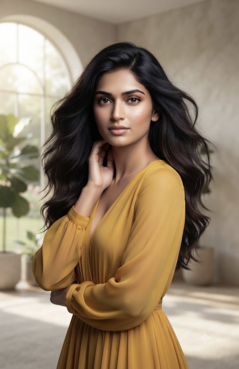 Elegant woman in golden dress Gemini...