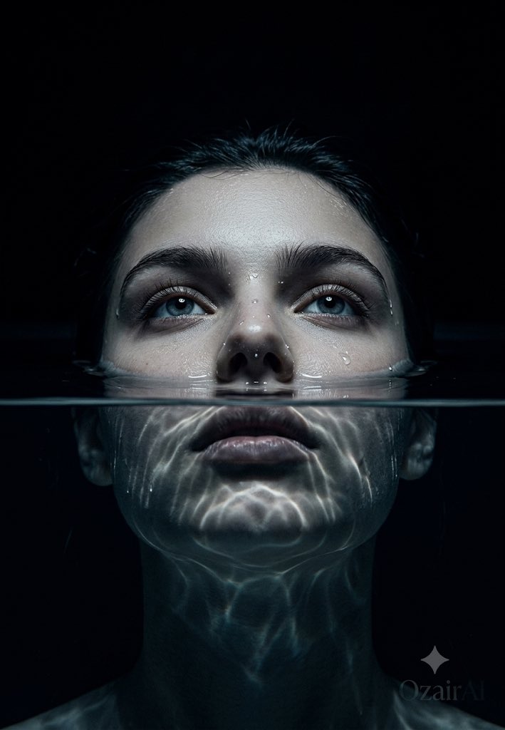 Obsessive skin underwater portrait Image on...