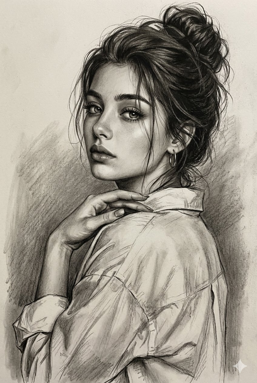 One Portrait with different mediums Images...