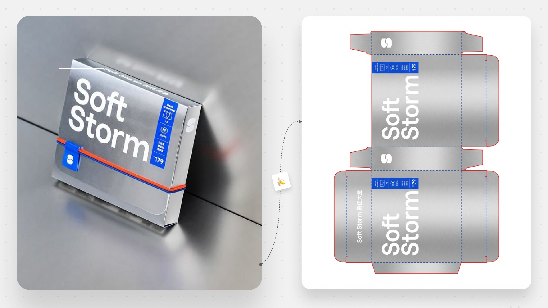 Prompt Deconstruct this 3D product packaging...