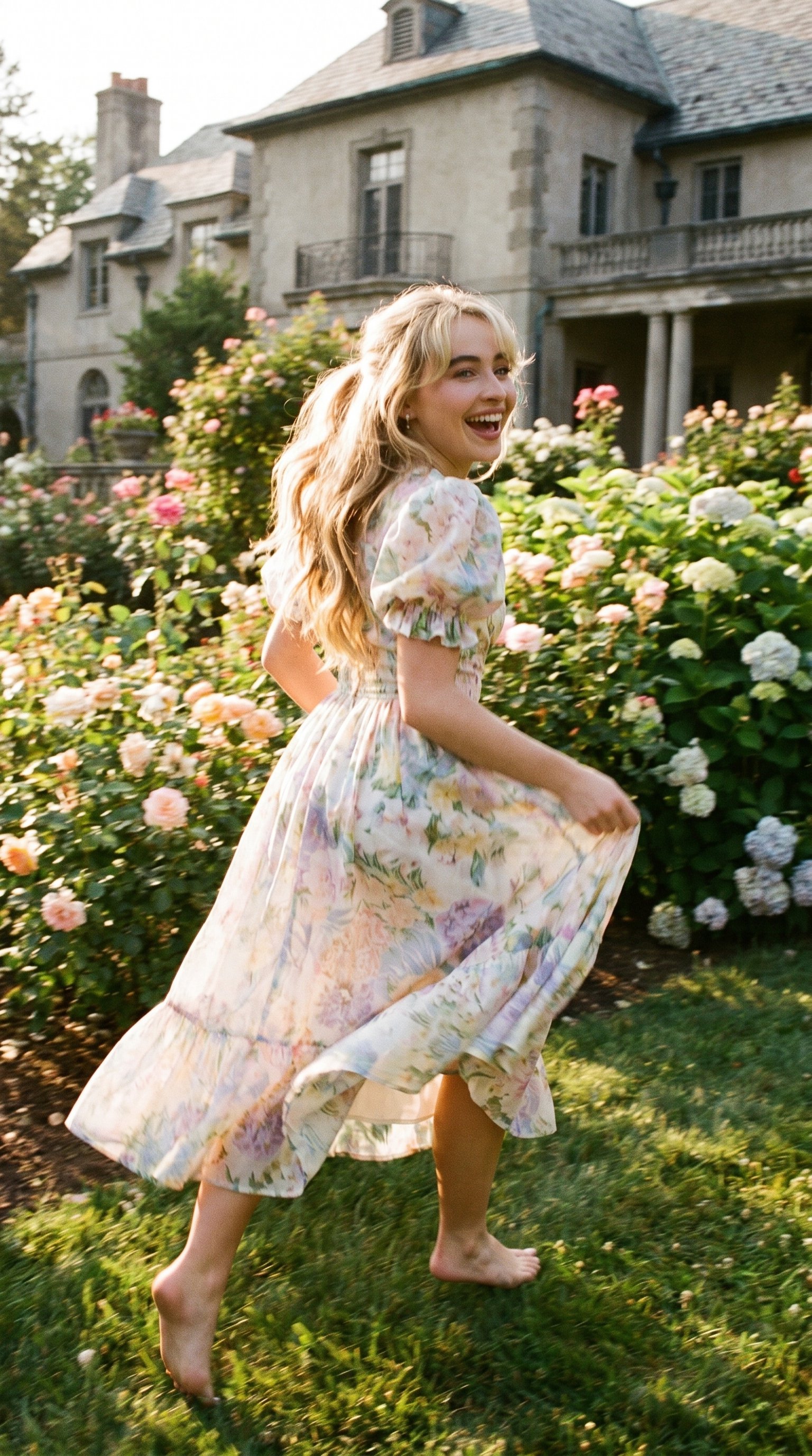 Running through flower fields like life...